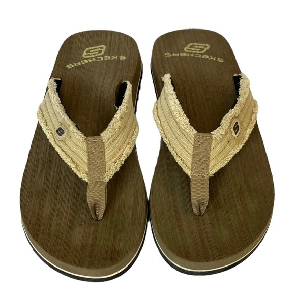Skechers Men’s Tantric Fray Brown Comfort Flip Flops, Thong Sandals Sz 11 - Picture 6 of 16